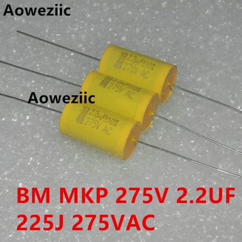 10pcs/Lot CBB20 BM MKP 275V2.2UF 225J 275VAC 2.2UF Metallized Polypropylene Film Capacitor Copper Pin Frequency Divider Capacito