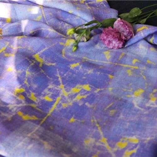 Natural Pure 100% ramie Linen cloth Printed fabric for dresses robe Summer thin tissu diy handmade Sewing DIY