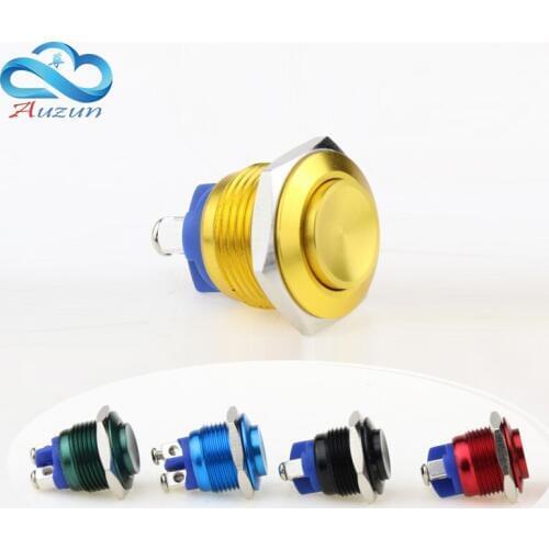 16 mm high metal button switch reset button switch instantly alumina red green yellow blue black 3 a / 250 VDC