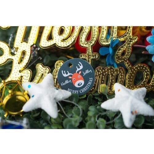 200 pcs 3.5cm round Gift box paper label Merry Christmas New years gifts Commodity label Christmas decorations Gift tag