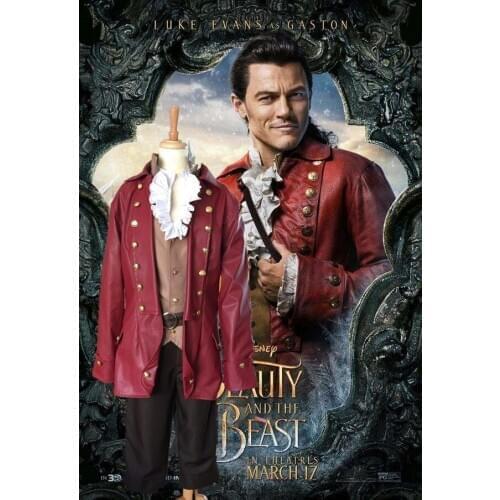 2017 film beauty and beast Gaston Cosplay stage clothing Full performance suit real-life performance clothing