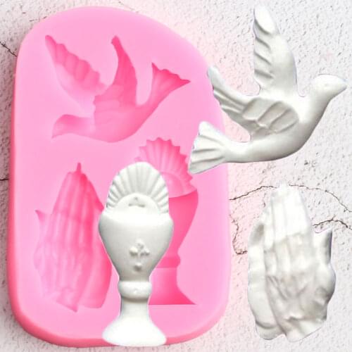 3D Birds Hand Trophy Silicone Mold Candy Polymer Clay Chocolate Fondant Molds Cupcake Baking DIY Party Cake Decorating Tools