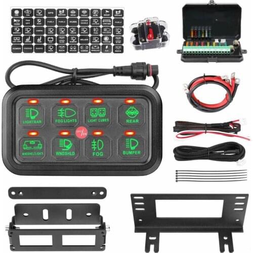 8 Gang Switch Panel Circuit breaker Control Box Universal Jeep Switch Box Touch Panel On Off Button for Pickup ATV UTV SUV