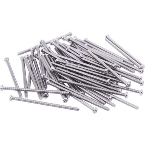 Promotion! 60 x Silver Tone M2 * 40mm 304 Stainless Steel Round Head Screws Bolt