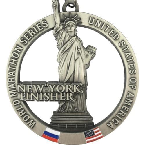 Antique Nickel Customized Logo with Hollowed Out Design Race Medals