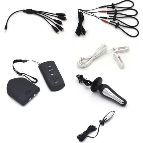 Wireless Remote Control Electro Shock Penis Cock Ring Anal Plug Electric Nipple Clamps Massage Sex Toys For Man Woman Couples