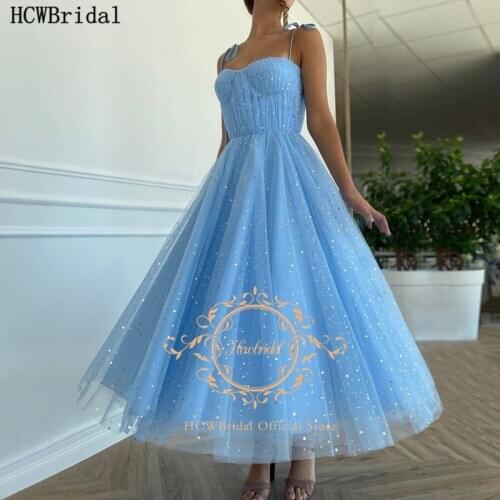 Bling Mint Blue Short Prom Dresses Strapless Spaghetti Straps Tulle Plus Size Wedding Party Dress Customize Robe De Soiree