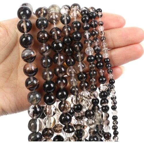 Natural Stone Beads Black White Watermelon Natural Stone Loose Beads for Jewelry Making Needlework DIY Bracelet Strand 4-12 MM