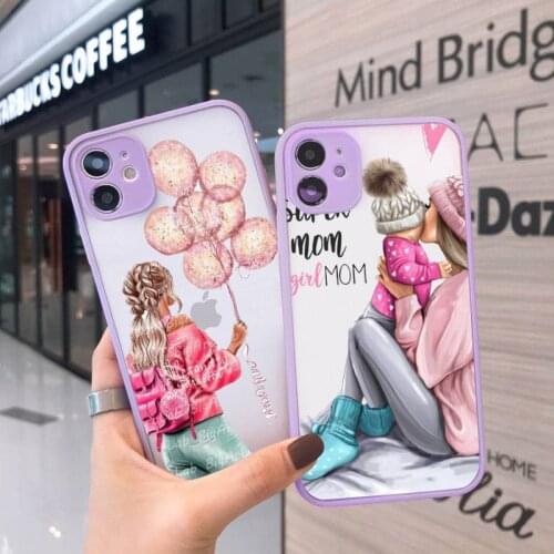 Super Dad Mom Baby Girl Phone Case matte transparent For iphone 7 8 11 12 plus mini x xs xr pro max cover high quality shell
