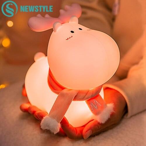 USB Rechargeable LED Night Light for Kids Children Baby Cute Night lights Lamp Nightlight Silicone Touch Sensor Bedside Bedroom