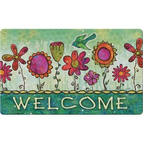 Home Garden Blooms 18 x 30 Inch Decorative Flower Floor Mat Floral Welcome Doormat