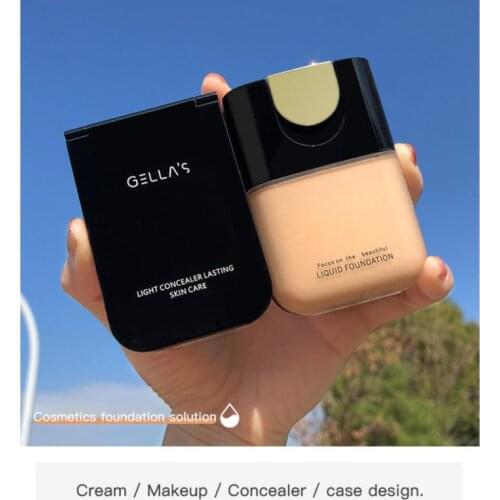 Gella Full Coverage Whitening Liquid Foundation Oil Control Moisturize Face Base Makeup Foundation Lasting Waterproof Concealer
