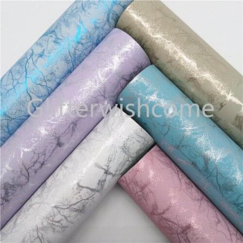 Glitterwishcome 21X29CM A4 Size Flash Look Faux Leather Fabric, Soft Synthetic Leather Fabric Sheets PU Vinyl for Bows, GM456B