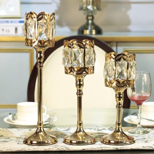 European Style Crystal Candlestick Nordic Romantic Candle Holder Home Wedding Decoration