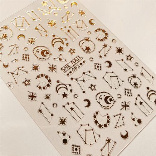Curved moon constellation series 3D Back glue Nail decal Nail sticker Nail decoration Nail art Nail tool Nail ornament