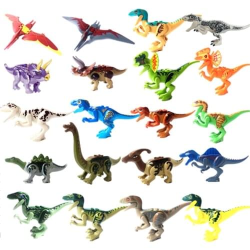 20pcs/lot Jurassiic Dinosaur Tyrannosaurs Rex Brachiosaurus Building Blocks bricks baby Toys Rat Compatible