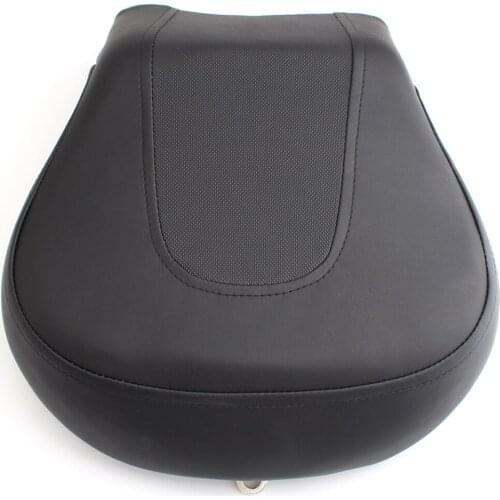 Motorcycle Leather Rear Pillion Passenger Seat Black For Harley Softail Fat Boy FLSTF Springer Standard FXST