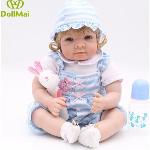 22inch fashion 55cm Silicone Reborn Boneca Realista Fashion lol reborn baby dolls Children Birthday Gift Bebes play house toy