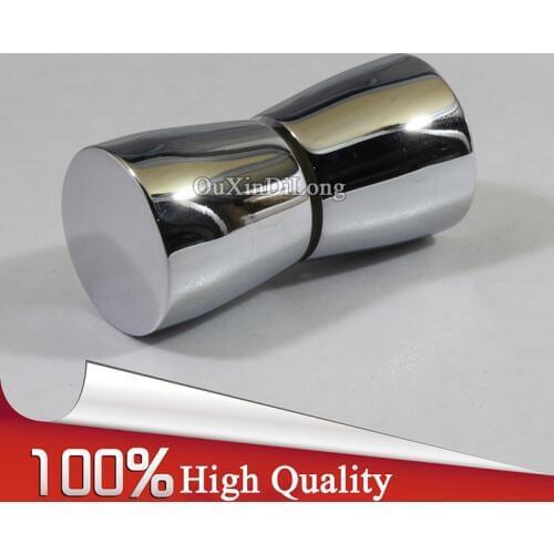 HOT 2PCS 304 Stainless Steel Shower Bathroom Door Handle House Ornamentation Door Hardware Locks Glass Door Mini Knobs & Handles
