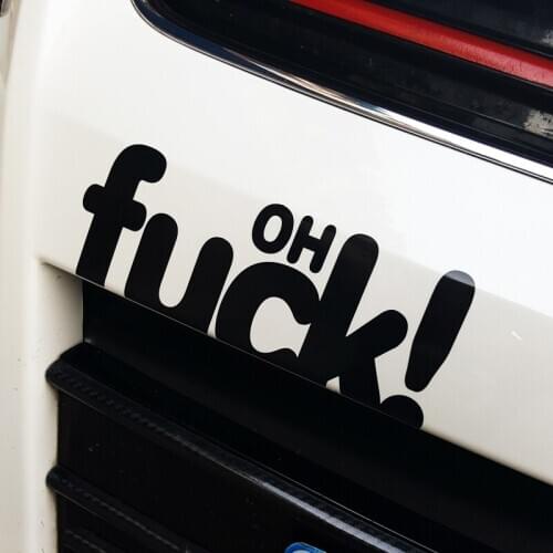 LuLu Sticker #215 20x7.5cm OH Fk! Spoof Funny Car Bumper Stickers Reflective Warning MOTO Helmet Car Sticker and Decals