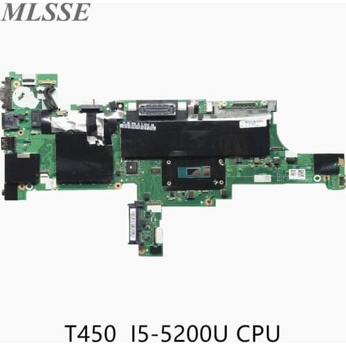 For Lenovo ThinkPad T450 Laptop Motherboard FRU 00HN501 AIVL0 NM-A251 DDR3L With SR23Y I5-5200U CPU MB 100% Tested Fast Ship