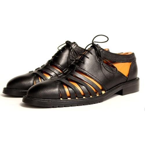 High top shoes for men handmaden fashion men sandals genuine leather lace up summer men shoes