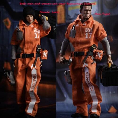 1/6 Scale Repairman Costume Blockade repair suit Both men and women can wear Clothes Set or 12'' Action Figure DIY