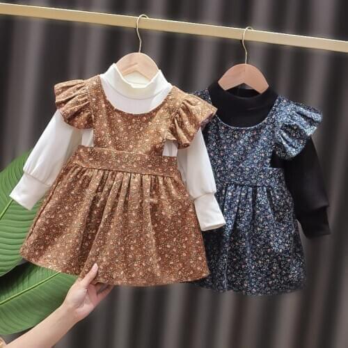 1 2 3 T girl baby birthday clothes kids outfits set T-shirt floral dress suit for spring baby girls clothing fashion design sets