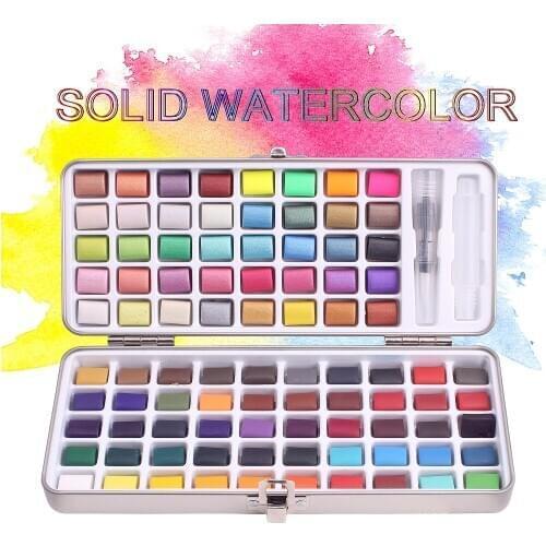 50/72/90/120 Colors Watercolour Paint Set, Portable Art Solid Watercolor Paint for Children Beginner Professionals Painting