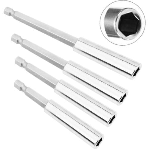 1/4 inch hexagon handle magnetic bit set 60/75/100/150mm long rod socket screwdriver holder magnetic connecting rod hand tool