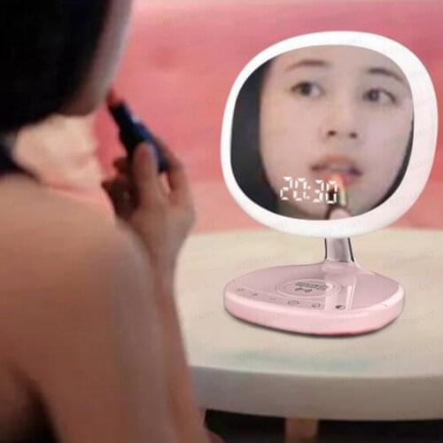 New LED Digital Clock Makeup Mirror Clock with Phone Wireless Charger Wall Clock