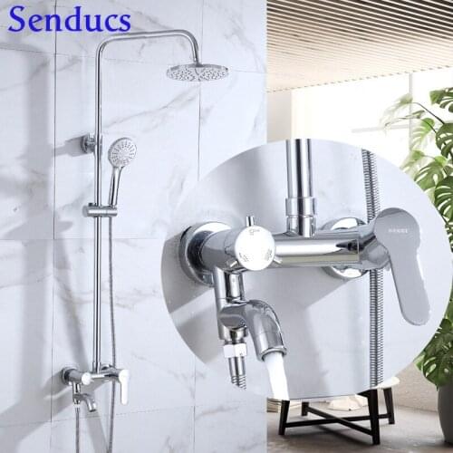 RoHS Electroplated Silver Gold Black White Bathroom Shower System Wall Mounted Solid Brass Bathroom Faucets Portable Shower
