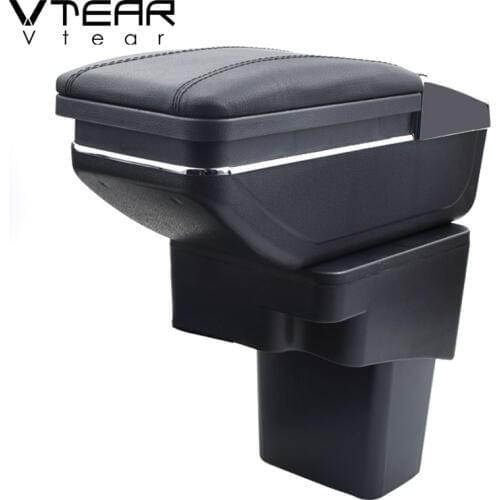 Vtear For Hyundai Solaris/Verna/Grand Avega armrest box central Store content box with cup holder ashtray car-styling accessory