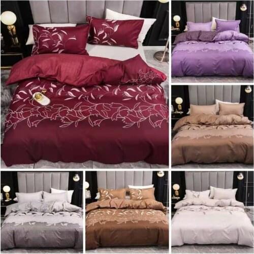 Family bed sheet, household solid color quilt cover, 4pcs pillow case, double full-size king-size bed