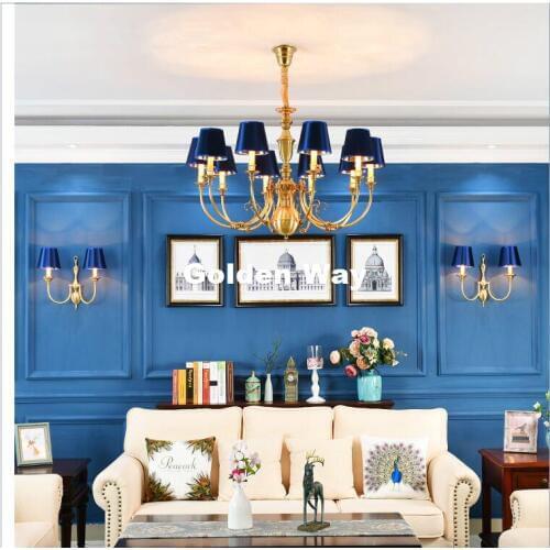 Nordic Modern Copper Pendant Lamp for Bedroom Dining Living Room American Bronze Luxury Hanging Lamp Chandelier Pendant Fixtures