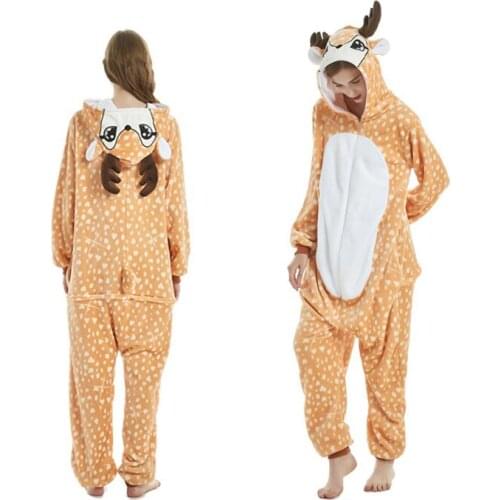 Stitch Kigurumi Pyjamas for Women Animal Unicorn Flannel Cute Homewear Panda Winter Sleepwear Unicornio Nightie Pyjamas Costumes