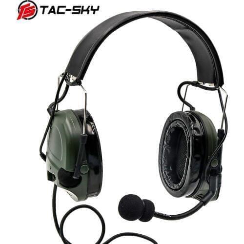 TAC-SKY COMTAC I Silicone Earmuffs Military Interphone Headphones Noise Reduction Pickup Tactical Headphones-FG