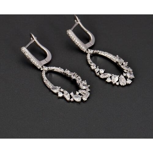 TIRIM Fashion Trendy Dangle Earrings for Women Eardrop Drop Cubic Ziron Dubai Earing Nigeria Jewelry Gifts