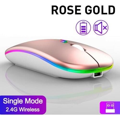 Slim Rechargeable Bluetooth/USB Wireless RGB LED Mouse For Tablet PC Andoid IPad