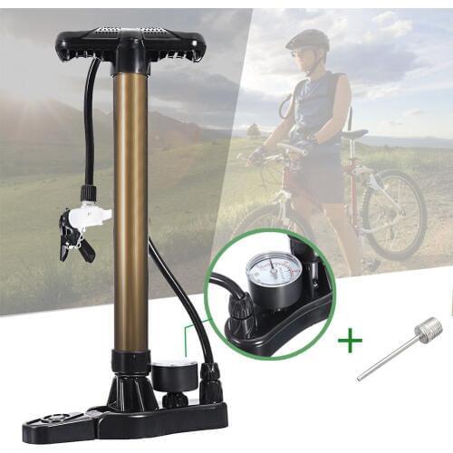 Bicycle Basketball Football Inflator Pump with Pressure Gauge Portable MTB Road Bike Air Cycling Tyre Hand Pressure Bicycle Part