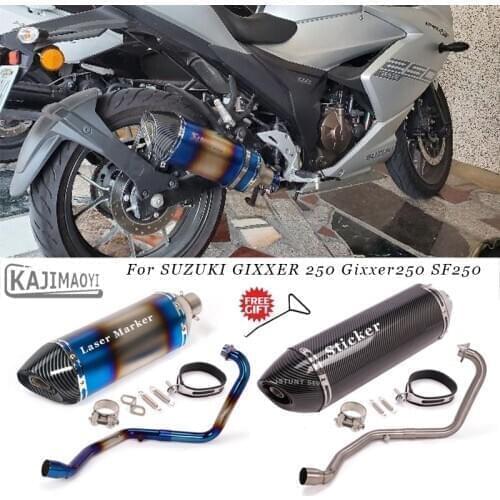 Motorcycle Exhaust Full System Escape Modified Front Tube Middle Link Pipe Muffler Slip On For SUZUKI GIXXER 250 Gixxer250 SF250