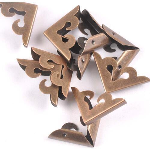 10Pcs 27x27x6mm Bronze Metal Trilateral Corner Book Corners For Box Albums Menus Corner Protector Diy Folders Edge Cover C1731