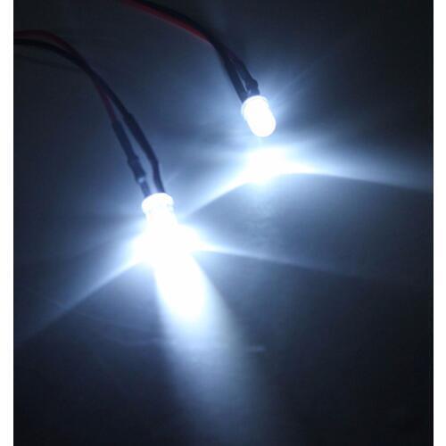 10pcs/lot Hot Sale 12V 10 x Pre Wired 5mm Bright White LEDs Bulb 20cm/7.8in Prewired