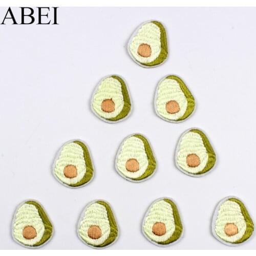 10pcs Cartoon Avocado Patch Mini Stickers DIY Clothing Patches Iron On Sew On Garments Shoes Bags Pants Jeans Appliques Badge