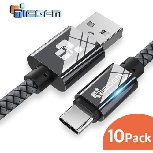 10Pack USB Type C Cable TIEGEM Type-C Fast Charging USB-C Data Cable for Samsung Galaxy S8 Note 8 Nexus 5X 6P OnePlus 2 USB C