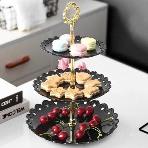 31cm 3-Tier Stand Three-layer Fruit Plate Cake Stand Vegetable Rack Display Dessert Plate For Party Gift Colors Storage Rack