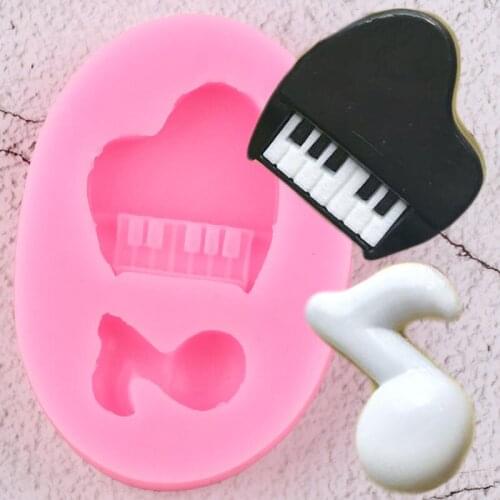 3D Piano Music Note Silicone Molds DIY Party Chocolate Fondant Mold Cake Decorating Tools Cupcake Topper Candy Resin Clay Moulds