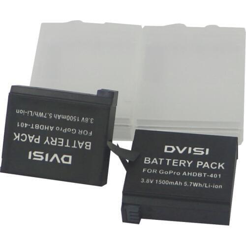 4pcs 3.7V 1500mAh AHDBT-401 AHDBT 401 AHDBT401 Camera Battery+battery case for GoPro HERO4 GoPro AHDBT-401 AHBBP-401