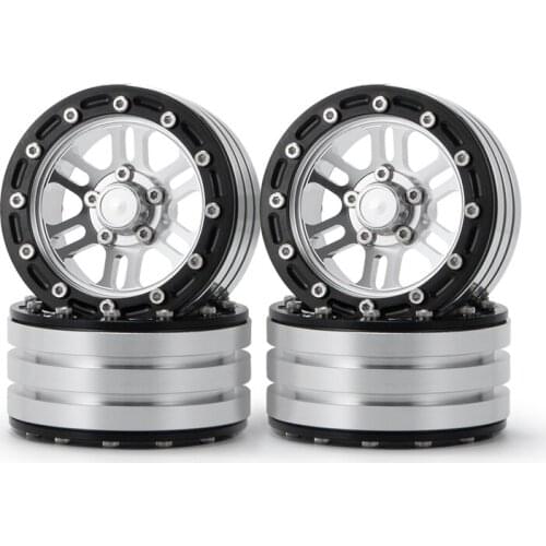 4Pcs Metal 1.9 Beadlock Wheels Rims for 1/10 RC Crawler Car Axial SCX10 SCX10 II 90046 AXI03007 Traxxas TRX4 D90