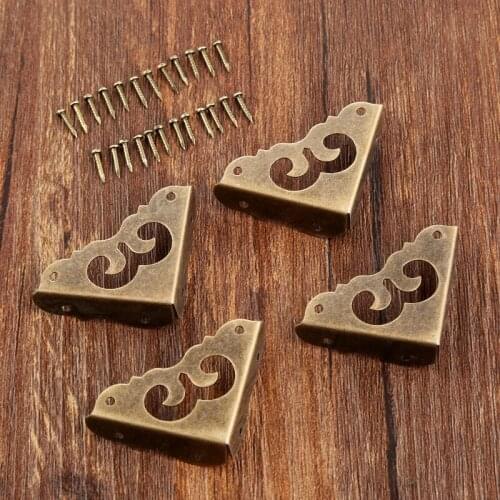 4pcs Corner Bracket Jewelry Box Corner Foot Wooden Case Corner Protector Decorative Feet Leg Corner Protector Fitting 31*31mm